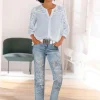 Baumwollbluse mit Lochstickerei