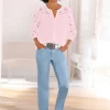 Baumwollbluse mit Lochstickerei