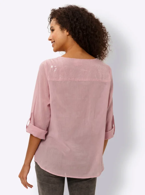 Baumwollbluse mit Lochstickerei