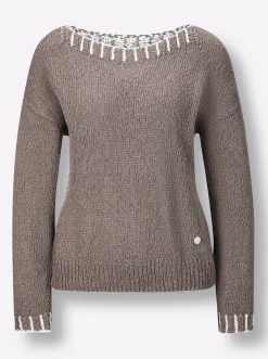 Baumwollpullover in Grobstrick-Qualität