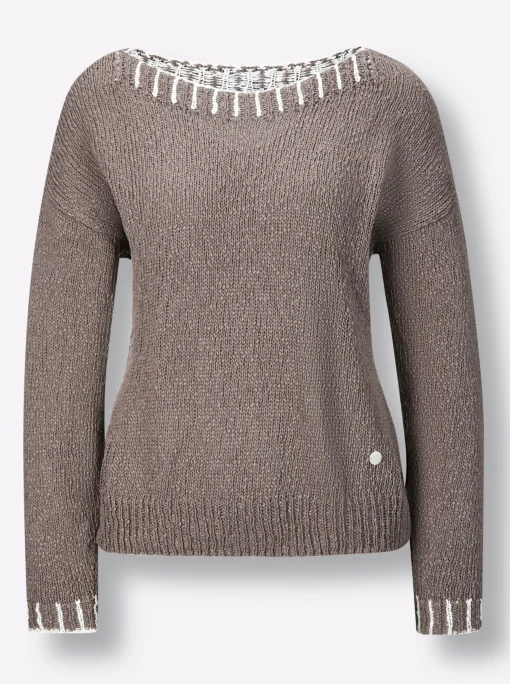 Baumwollpullover in Grobstrick-Qualität