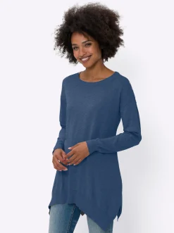 Baumwollpullover in langer Form