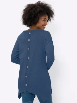 Baumwollpullover in langer Form