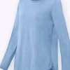 Baumwollpullover mit überlappendem Saum