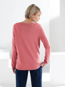 Baumwollpullover mit überlappendem Saum