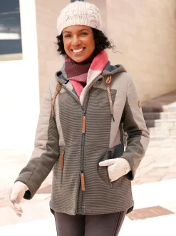Übergangsjacke im Mix aus Fleece und Stepp