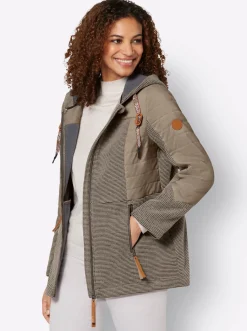 Übergangsjacke im Mix aus Fleece und Stepp