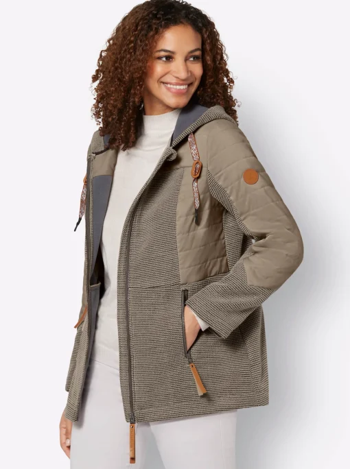 Übergangsjacke im Mix aus Fleece und Stepp