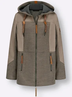 Übergangsjacke im Mix aus Fleece und Stepp