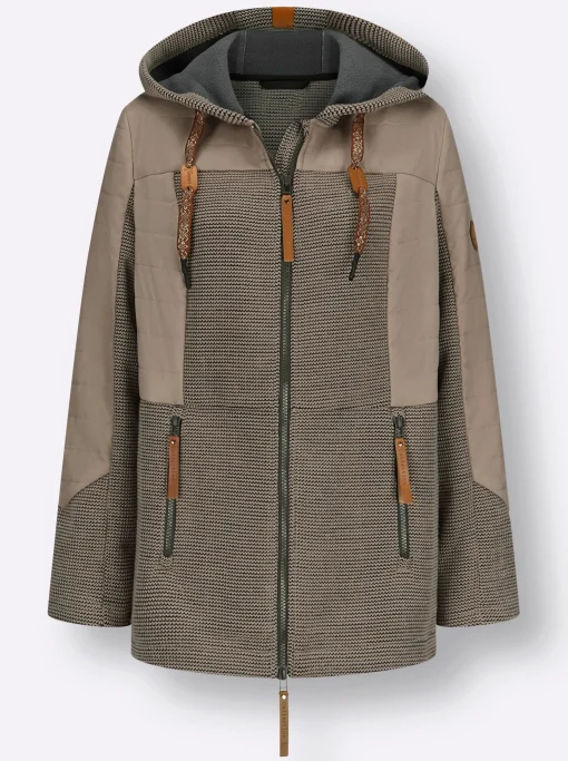 Übergangsjacke im Mix aus Fleece und Stepp