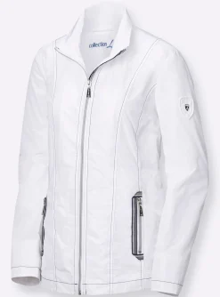 Übergangsjacke mit kontrastfarbigen Ziernähten