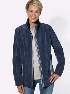Übergangsjacke mit kontrastfarbigen Ziernähten