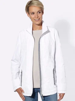 Übergangsjacke mit kontrastfarbigen Ziernähten