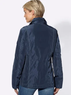 Übergangsjacke mit kontrastfarbigen Ziernähten