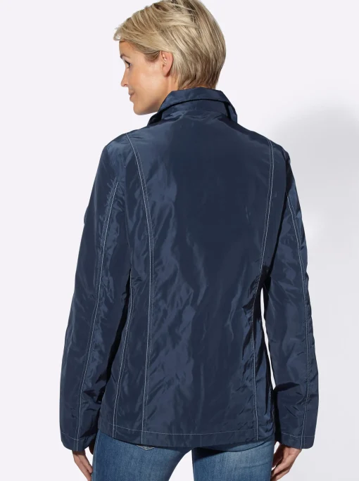 Übergangsjacke mit kontrastfarbigen Ziernähten