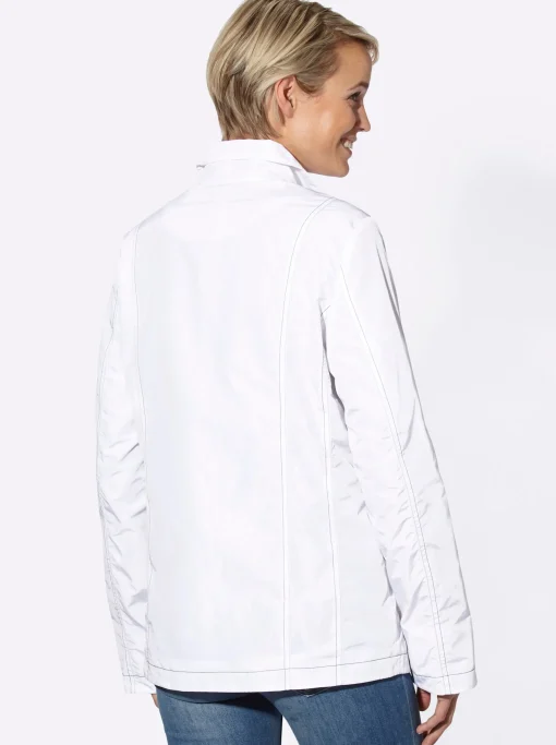 Übergangsjacke mit kontrastfarbigen Ziernähten