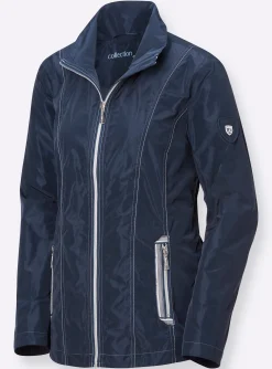 Übergangsjacke mit kontrastfarbigen Ziernähten