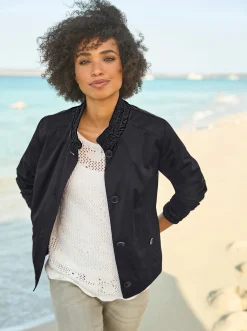 Übergangsjacke mit Smok-Abschlüssen