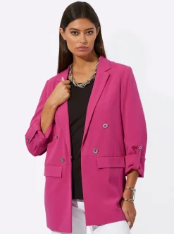 Blazer mit gestreiftem Futter