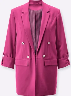 Blazer mit gestreiftem Futter