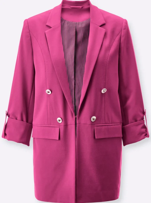 Blazer mit gestreiftem Futter