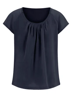 Blusenshirt im Material-Mix