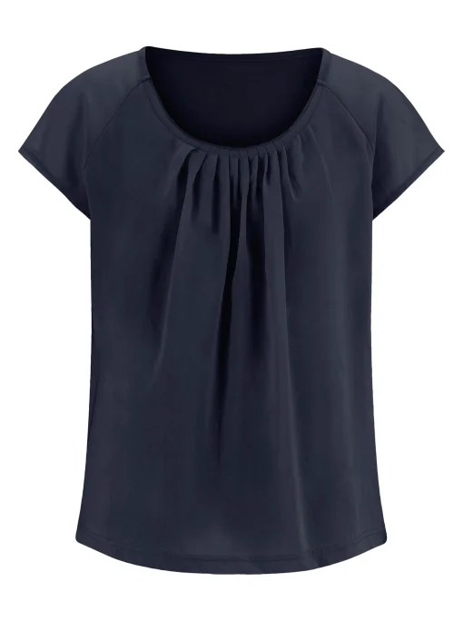 Blusenshirt im Material-Mix
