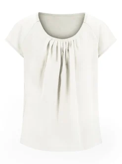 Blusenshirt im Material-Mix
