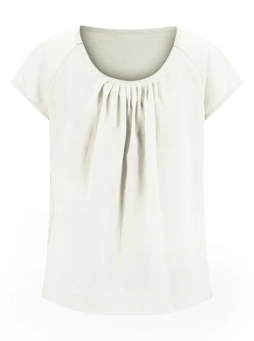 Blusenshirt im Material-Mix