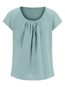 Blusenshirt im Material-Mix