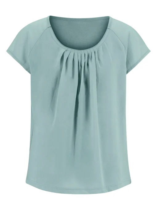 Blusenshirt im Material-Mix