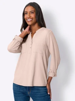 Blusenshirt mit kurzer Knopfleiste