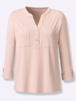 Blusenshirt mit kurzer Knopfleiste