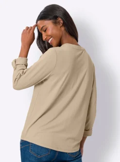 Blusenshirt mit kurzer Knopfleiste