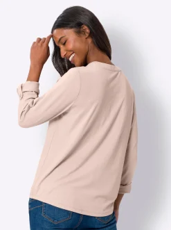 Blusenshirt mit kurzer Knopfleiste
