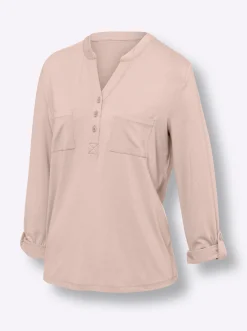 Blusenshirt mit kurzer Knopfleiste