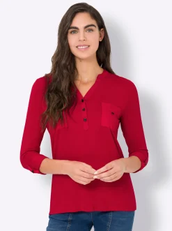 Blusenshirt mit Web-Einsätzen