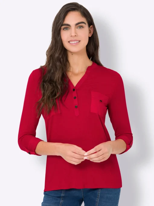 Blusenshirt mit Web-Einsätzen