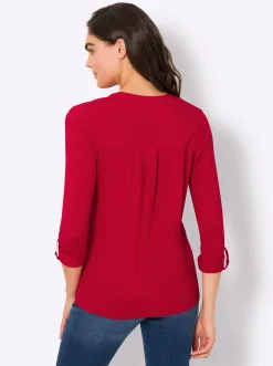 Blusenshirt mit Web-Einsätzen