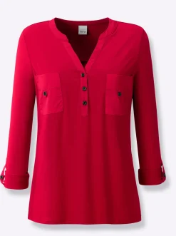 Blusenshirt mit Web-Einsätzen