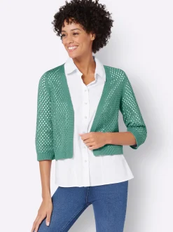 Bolero mit Ajourmuster, gestrickt