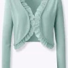 Bolero mit Chiffon-Volants