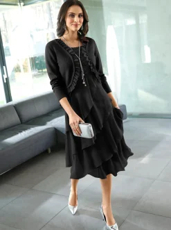 Bolero mit Chiffon-Volants