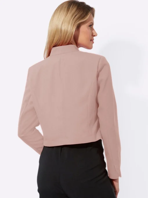 Bolerojacke mit Wellenabschluss, Stehkragen