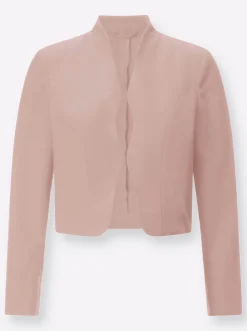 Bolerojacke mit Wellenabschluss, Stehkragen