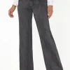 Bootcut-Jeans mit breitem Bund