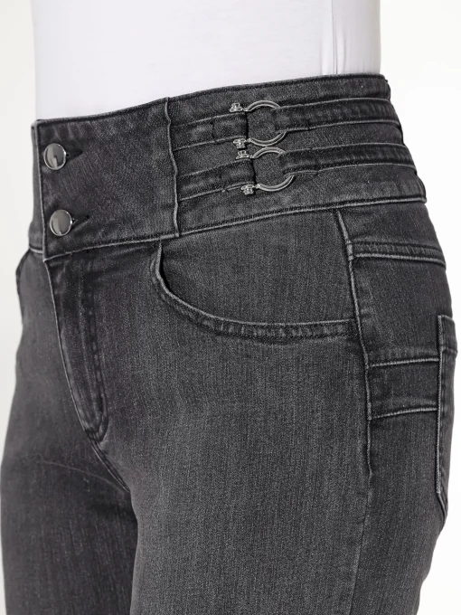 Bootcut-Jeans mit breitem Bund