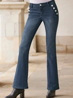 Bootcut-Jeans mit dezenter Waschung