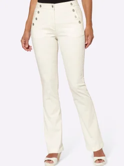 Bootcut-Jeans mit Zierknöpfen