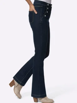 Bootcut-Jeans mit Zierknöpfen